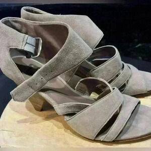 “Belle” Sigerson Morrison grey suede heels, new without tags; never worn.